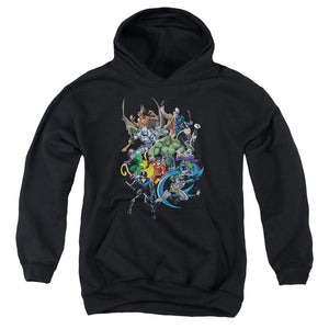 AN OFFCIALLY LICENSED BATMAN SAINTS AND PSYCHOS YOUTH HOODIE BLACK