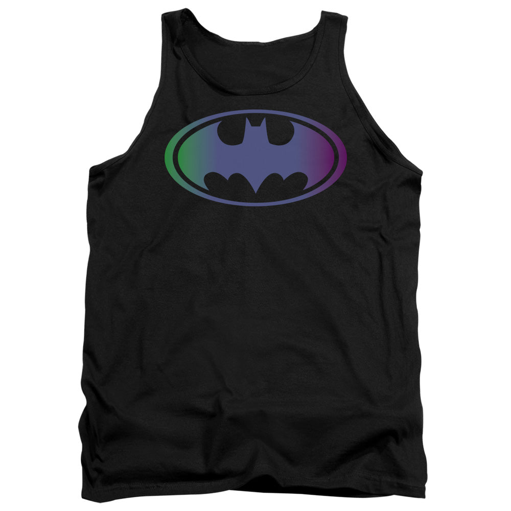 AN OFFCIALLY LICENSED BATMAN GRADIENT BAT LOGO ADULT UNISEX TANK TOP BLACK