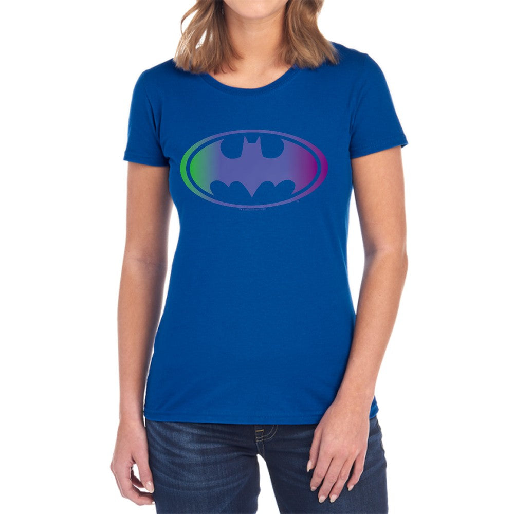 Batman Gradient Bat Logo Licensed Women's T-Shirt Regular Fit SM-2X