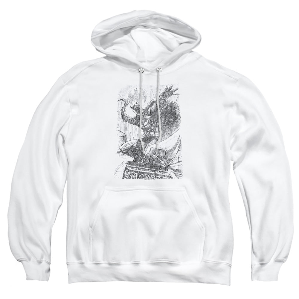 AN OFFCIALLY LICENSED BATMAN PENCIL BATARANG THROW ADULT UNISEX PULLOVER HOODIE WHITE