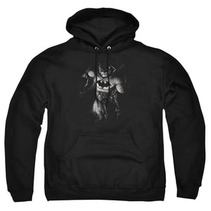 AN OFFCIALLY LICENSED BATMAN MATERIALIZED ADULT UNISEX PULLOVER HOODIE BLACK