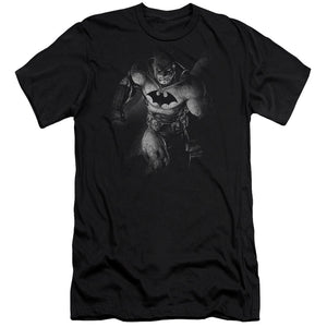 AN OFFCIALLY LICENSED BATMAN MATERIALIZED MEN'S PREMIUM SLIM FIT T-SHIRT BLACK