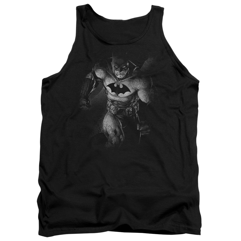 AN OFFCIALLY LICENSED BATMAN MATERIALIZED ADULT UNISEX TANK TOP BLACK