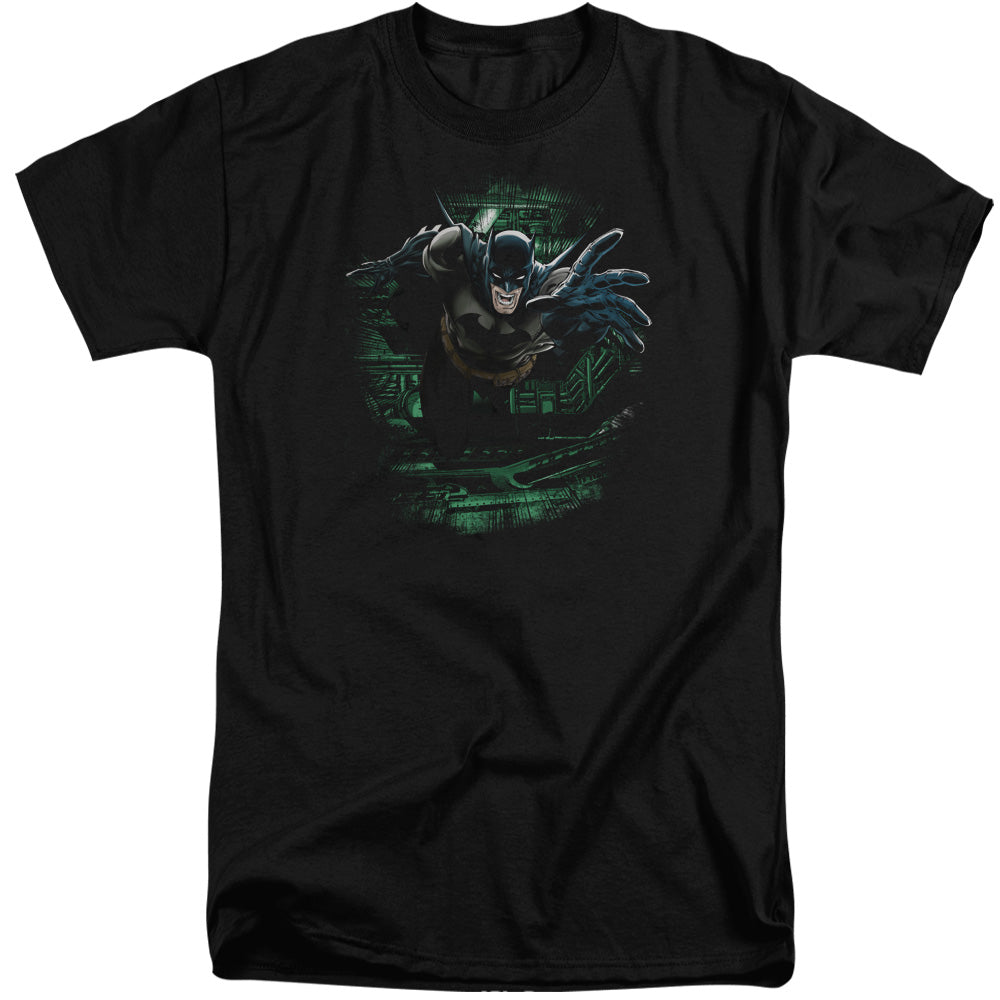 AN OFFCIALLY LICENSED BATMAN SURPRISE MEN'S TALL FIT T-SHIRT BLACK