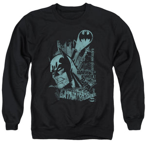 AN OFFCIALLY LICENSED BATMAN GRITTED TEETH ADULT UNISEX CREWNECK SWEATSHIRT BLACK