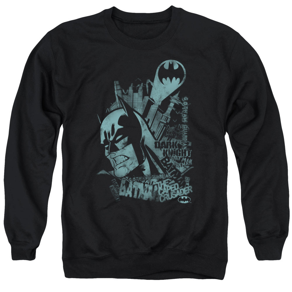 AN OFFCIALLY LICENSED BATMAN GRITTED TEETH ADULT UNISEX CREWNECK SWEATSHIRT BLACK