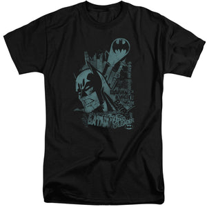 AN OFFCIALLY LICENSED BATMAN GRITTED TEETH MEN'S TALL FIT T-SHIRT BLACK