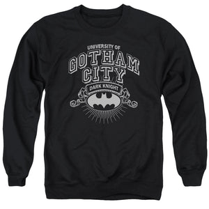 AN OFFCIALLY LICENSED BATMAN UNIVERSITY OF GOTHAM ADULT UNISEX CREWNECK SWEATSHIRT BLACK