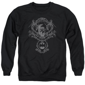 AN OFFCIALLY LICENSED BATMAN DARK KNIGHT HERALDRY ADULT UNISEX CREWNECK SWEATSHIRT BLACK