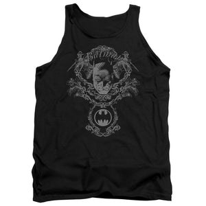 AN OFFCIALLY LICENSED BATMAN DARK KNIGHT HERALDRY ADULT UNISEX TANK TOP BLACK