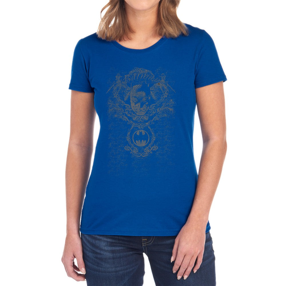 Batman Dark Knight Heraldry Licensed Women's T-Shirt Regular Fit MD