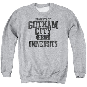AN OFFCIALLY LICENSED BATMAN PROPERTY OF GCU ADULT UNISEX CREWNECK SWEATSHIRT ATHLETIC HEATHER