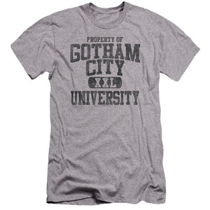 AN OFFCIALLY LICENSED BATMAN PROPERTY OF GCU MEN'S PREMIUM SLIM FIT T-SHIRT ATHLETIC HEATHER