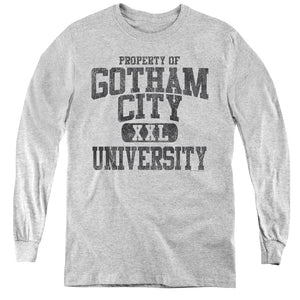 AN OFFCIALLY LICENSED BATMAN PROPERTY OF GCU YOUTH LONG SLEEVE T-SHIRT ATHLETIC HEATHER