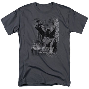 AN OFFCIALLY LICENSED BATMAN THE KNIGHT LIFE MEN'S REGULAR FIT T-SHIRT CHARCOAL