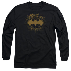 AN OFFCIALLY LICENSED BATMAN BATMAN LA MEN'S LONG SLEEVE T-SHIRT BLACK