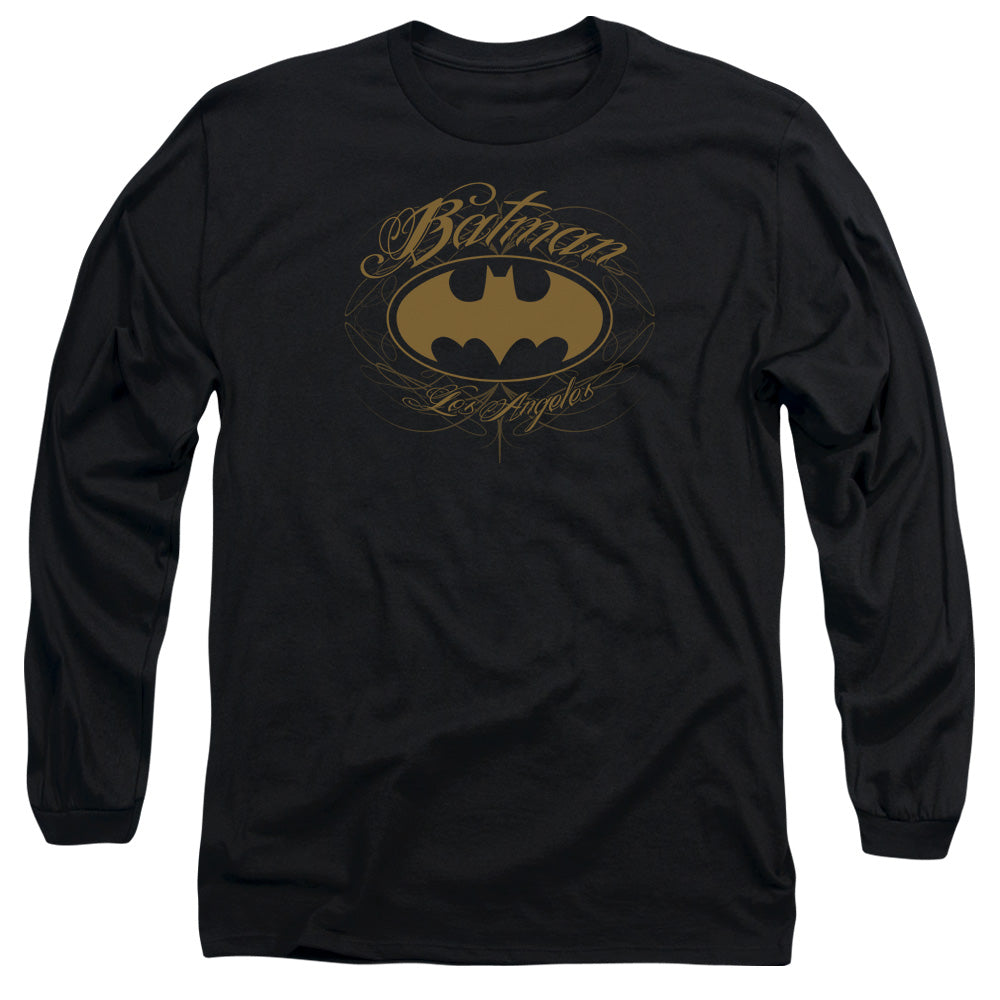 AN OFFCIALLY LICENSED BATMAN BATMAN LA MEN'S LONG SLEEVE T-SHIRT BLACK