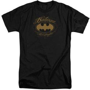 AN OFFCIALLY LICENSED BATMAN BATMAN LA MEN'S TALL FIT T-SHIRT BLACK