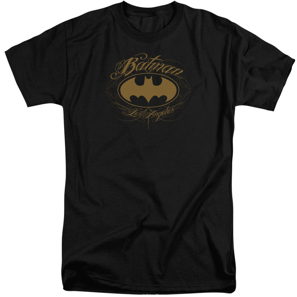 AN OFFCIALLY LICENSED BATMAN BATMAN LA MEN'S TALL FIT T-SHIRT BLACK