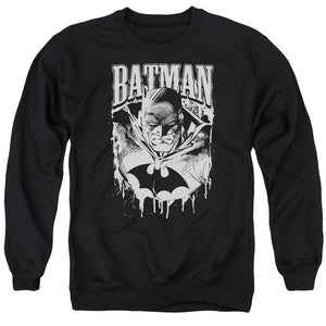 AN OFFCIALLY LICENSED BATMAN BAT METAL ADULT UNISEX CREWNECK SWEATSHIRT BLACK