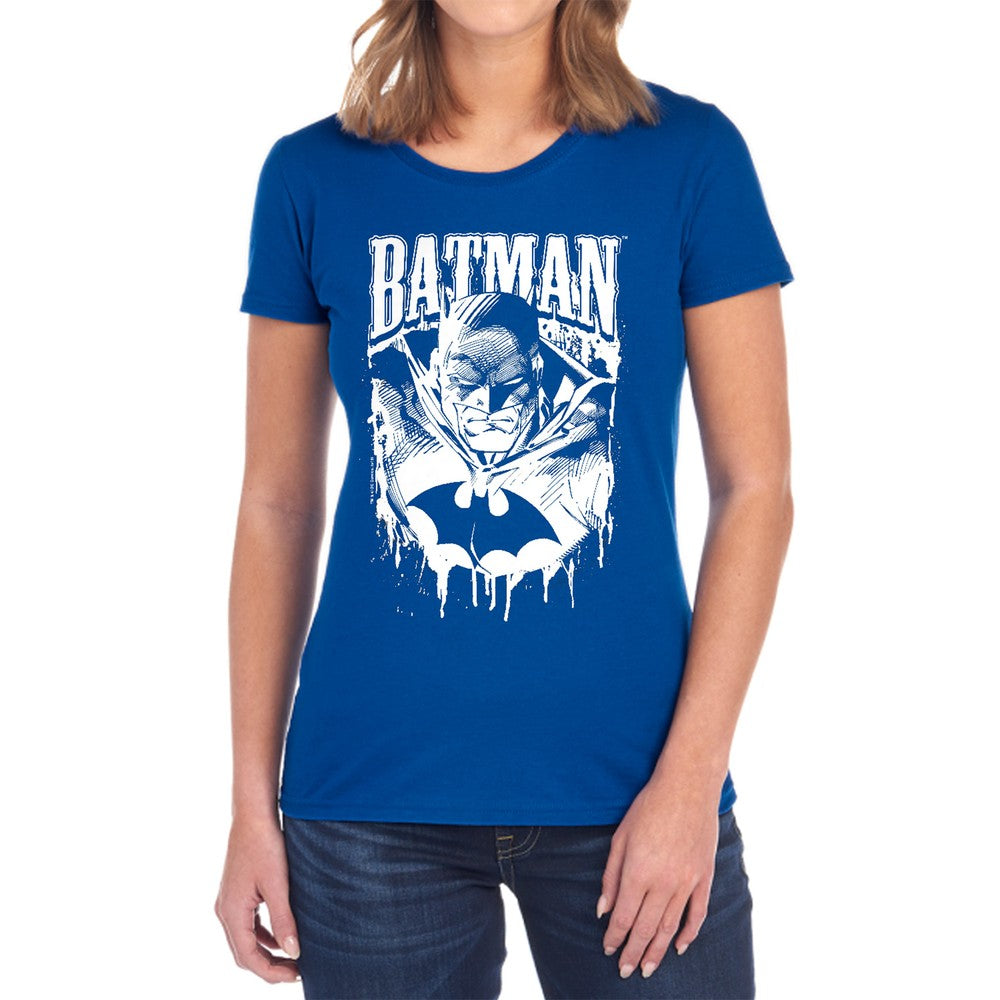 Batman Bat Metal Licensed Women's T-Shirt Regular Fit MD