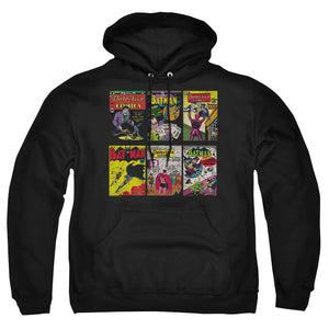 AN OFFCIALLY LICENSED BATMAN BM COVERS ADULT UNISEX PULLOVER HOODIE BLACK