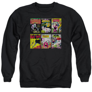AN OFFCIALLY LICENSED BATMAN BM COVERS ADULT UNISEX CREWNECK SWEATSHIRT BLACK
