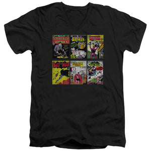 AN OFFCIALLY LICENSED BATMAN BM COVERS MEN'S V-NECK T-SHIRT BLACK