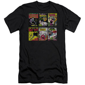 AN OFFCIALLY LICENSED BATMAN BM COVERS MEN'S PREMIUM SLIM FIT T-SHIRT BLACK