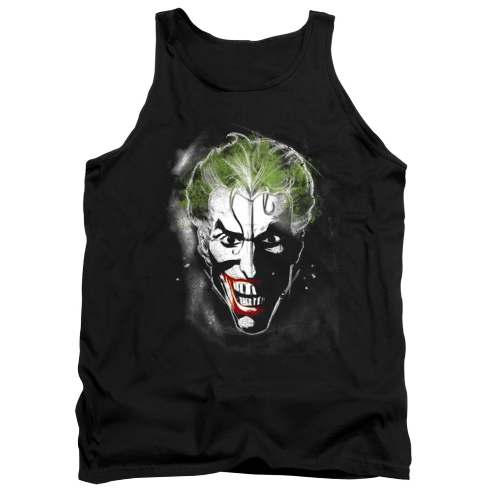 AN OFFCIALLY LICENSED BATMAN FACE OF MADNESS ADULT UNISEX TANK TOP BLACK