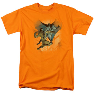 AN OFFCIALLY LICENSED BATMAN BATMAN VS CATMAN MEN'S REGULAR FIT T-SHIRT ORANGE