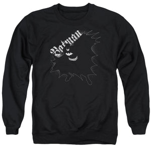 AN OFFCIALLY LICENSED BATMAN DARKNESS ADULT UNISEX CREWNECK SWEATSHIRT BLACK