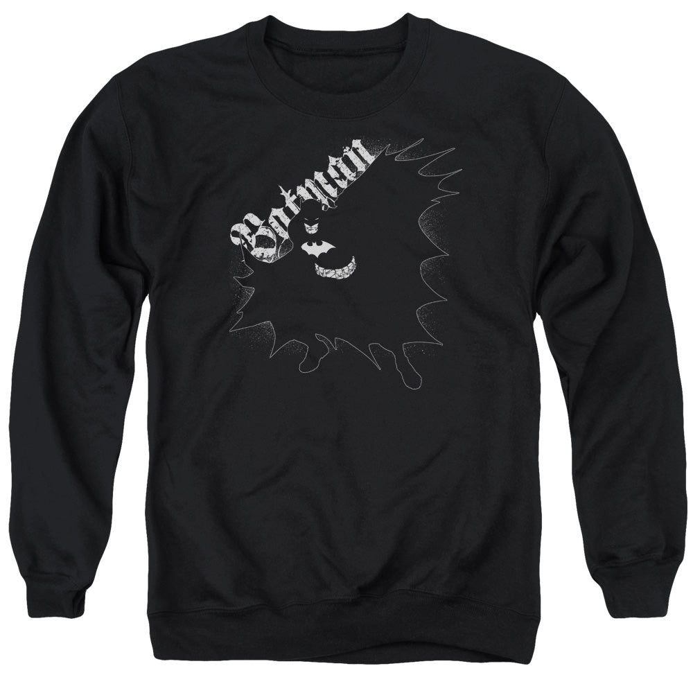 AN OFFCIALLY LICENSED BATMAN DARKNESS ADULT UNISEX CREWNECK SWEATSHIRT BLACK