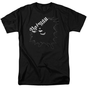 AN OFFCIALLY LICENSED BATMAN DARKNESS MEN'S REGULAR FIT T-SHIRT BLACK
