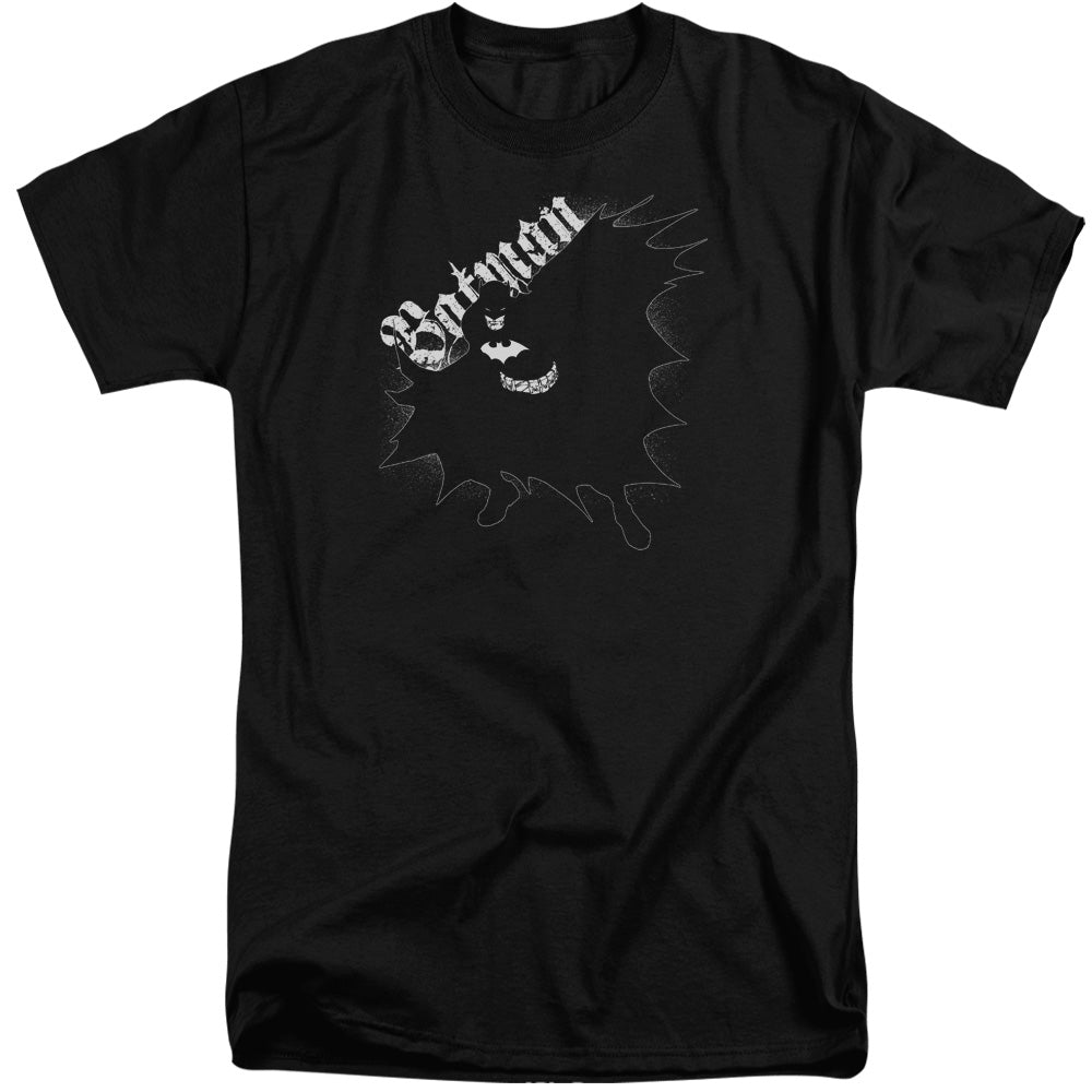AN OFFCIALLY LICENSED BATMAN DARKNESS MEN'S TALL FIT T-SHIRT BLACK