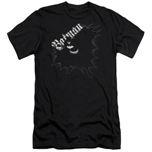 AN OFFCIALLY LICENSED BATMAN DARKNESS MEN'S PREMIUM SLIM FIT T-SHIRT BLACK