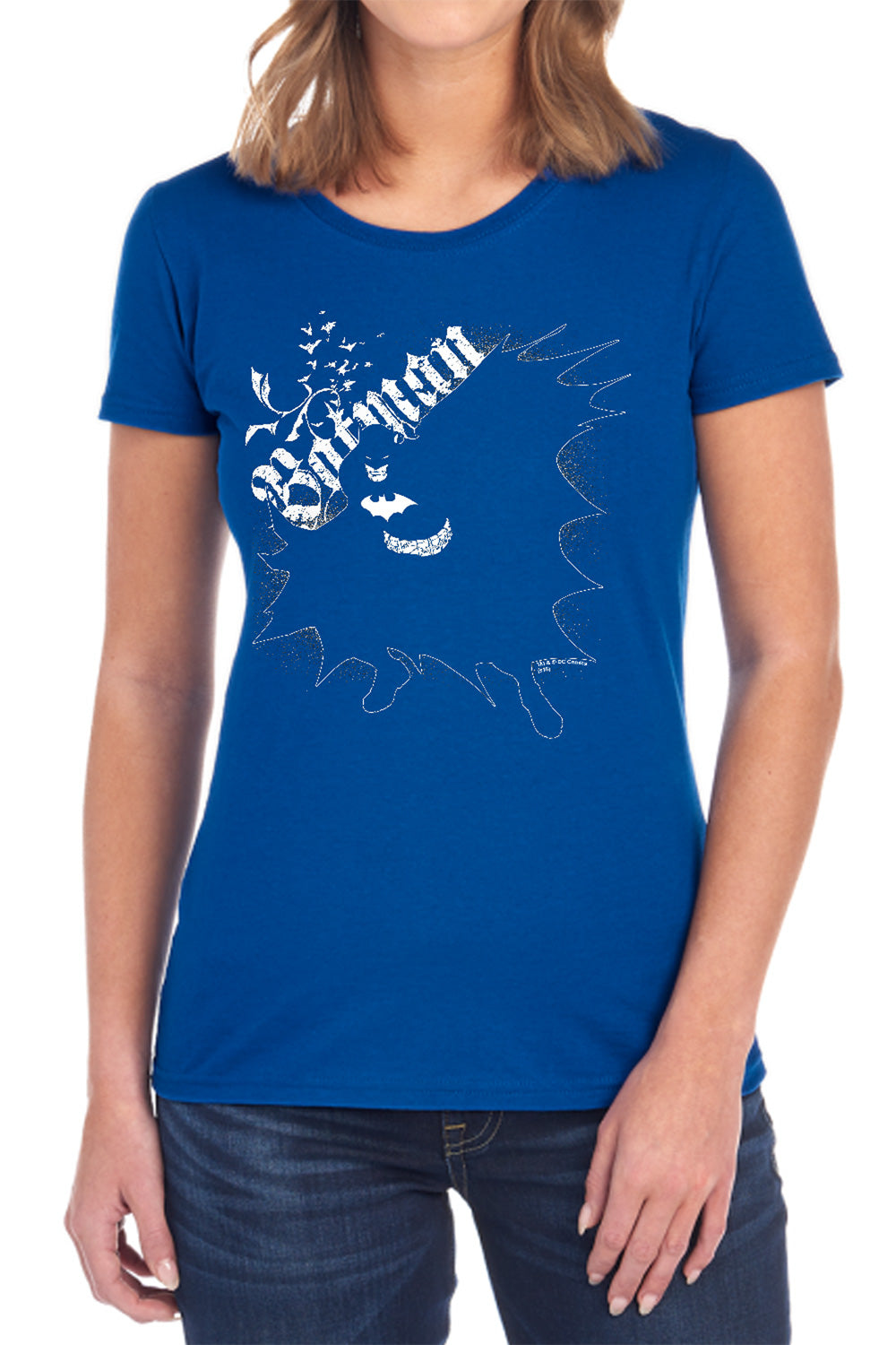 AN OFFCIALLY LICENSED BATMAN DARKNESS WOMEN'S REGULAR FIT T-SHIRT BLACK