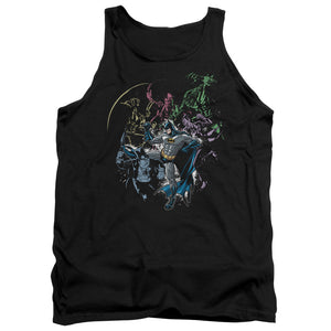 AN OFFCIALLY LICENSED BATMAN SURROUNDED ADULT UNISEX TANK TOP BLACK