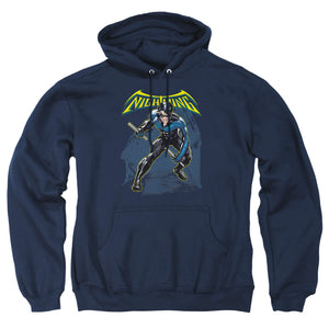 AN OFFCIALLY LICENSED BATMAN NIGHTWING ADULT UNISEX PULLOVER HOODIE NAVY