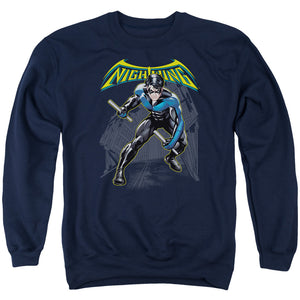AN OFFCIALLY LICENSED BATMAN NIGHTWING ADULT UNISEX CREWNECK SWEATSHIRT NAVY