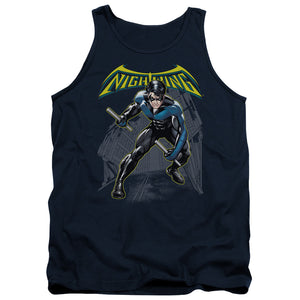 AN OFFCIALLY LICENSED BATMAN NIGHTWING ADULT UNISEX TANK TOP NAVY