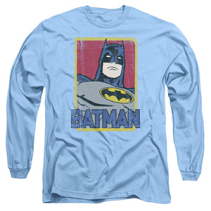 AN OFFCIALLY LICENSED BATMAN PRIMARY MEN'S LONG SLEEVE T-SHIRT CAROLINA BLUE