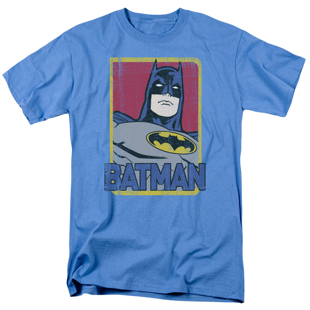 AN OFFCIALLY LICENSED BATMAN PRIMARY MEN'S REGULAR FIT T-SHIRT CAROLINA BLUE