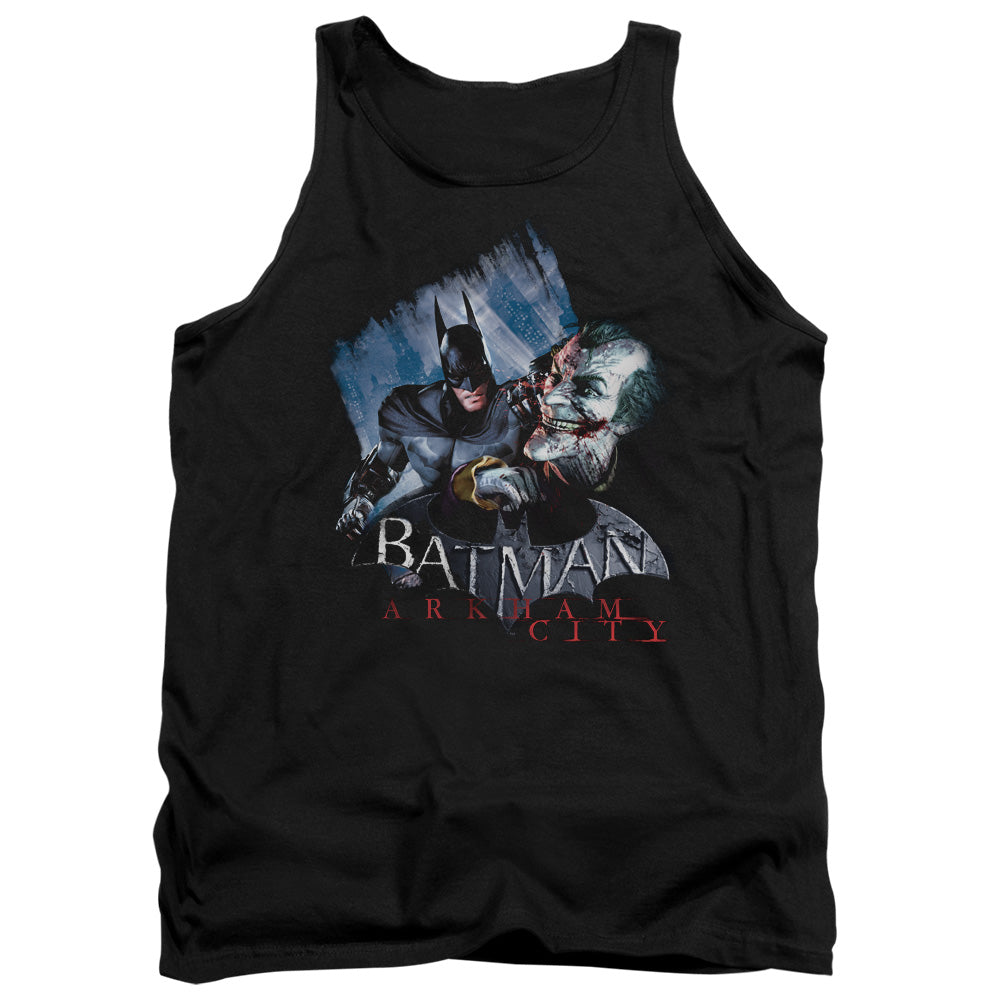 AN OFFCIALLY LICENSED ARKHAM CITY JOKES ON YOU! ADULT UNISEX TANK TOP BLACK