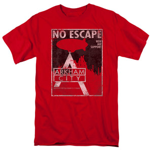 AN OFFCIALLY LICENSED ARKHAM CITY NO ESCAPE MEN'S REGULAR FIT T-SHIRT RED