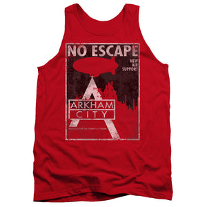 AN OFFCIALLY LICENSED ARKHAM CITY NO ESCAPE ADULT UNISEX TANK TOP RED
