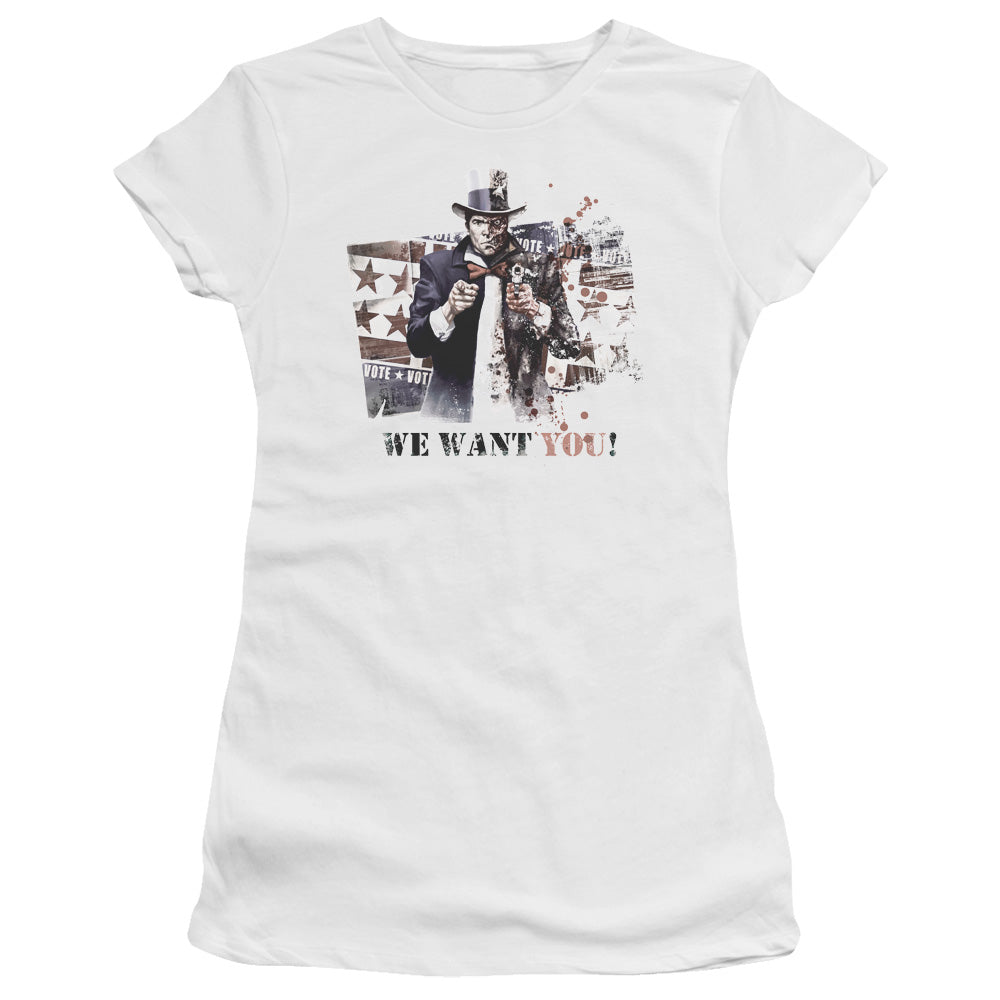 Arkham City We Want You Licensed Women's T-Shirt Juniors LG