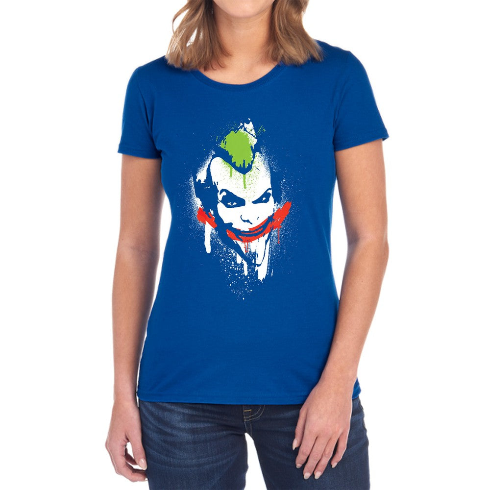 Arkham City Spraypaint Smile Licensed Women's T-Shirt Regular Fit MD