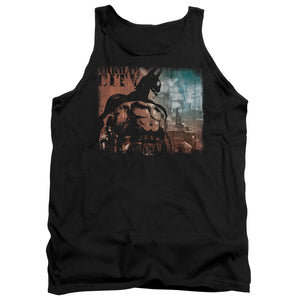 AN OFFCIALLY LICENSED ARKHAM CITY CITY KNOCKOUT ADULT UNISEX TANK TOP BLACK