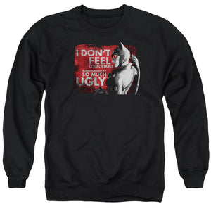 AN OFFCIALLY LICENSED ARKHAM CITY SO MUCH UGLY ADULT UNISEX CREWNECK SWEATSHIRT BLACK